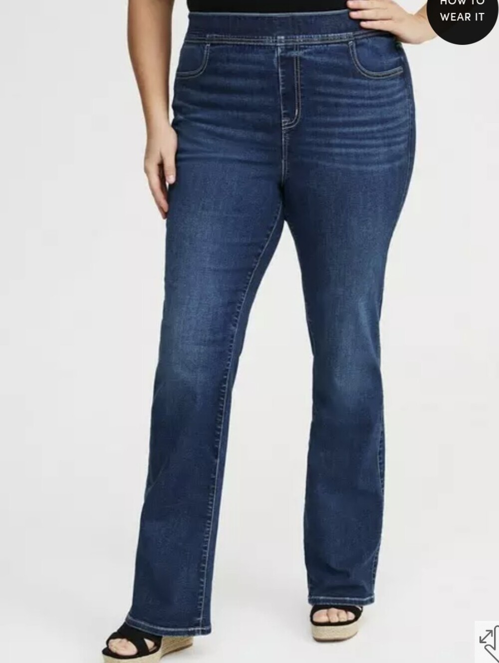 Torrid Lean Jean Slim Boot Super Soft Pull-On Dark Wash Denim - Size 3 Tall
